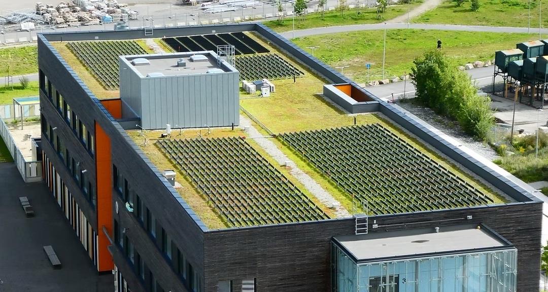 dikey gunes panelleri ve yesil cati bir arada sywVUnhN